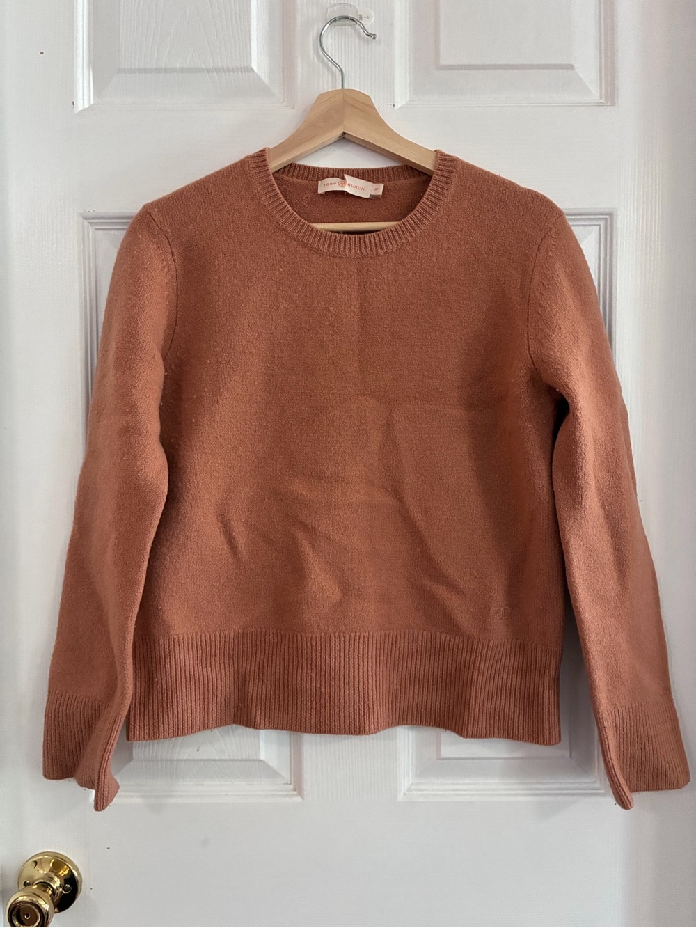 Tory Burch Crewneck Sweater in Rusty Brown